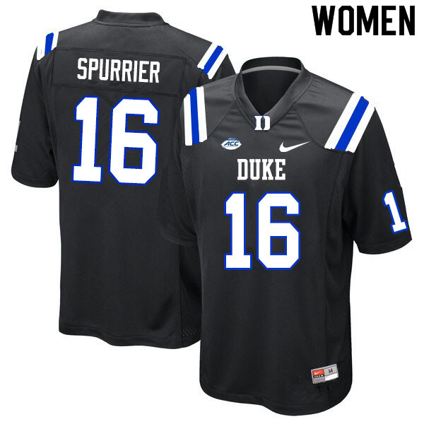Women #16 Gavin Spurrier Duke Blue Devils College Football Jerseys Sale-Black